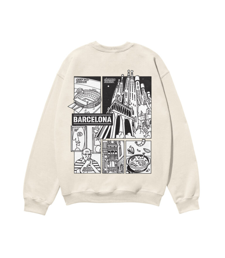 Barcelona Black & White City Heavyweight Organic Sweatshirt