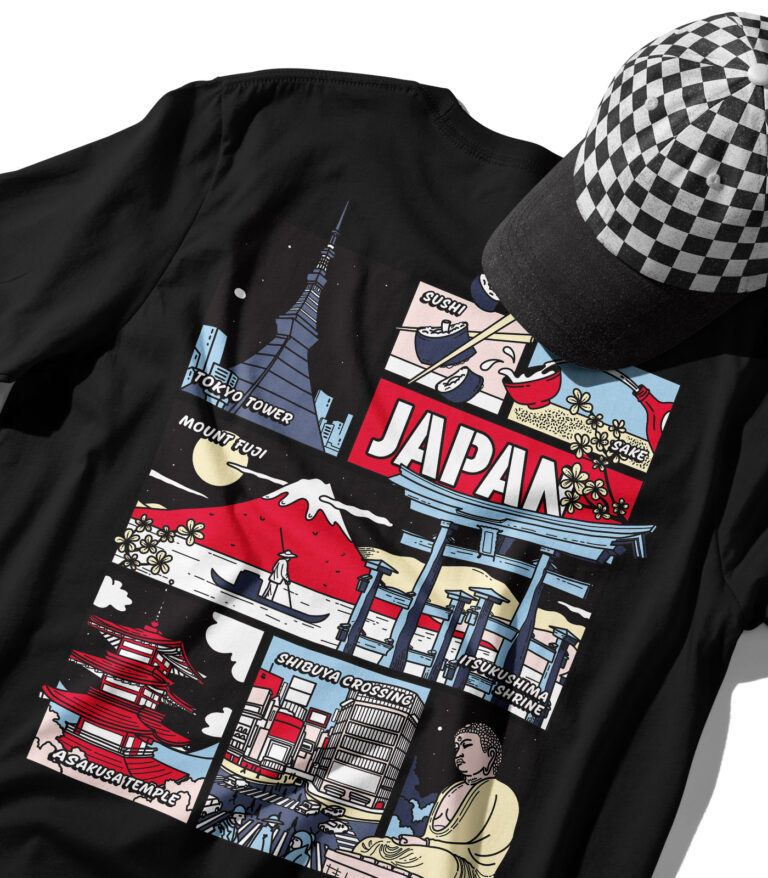 Japan Colorful City Graphic T-Shirt