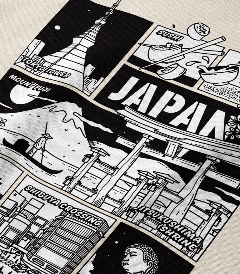 Japan Black & White City Heavyweight Organic Sweatshirt