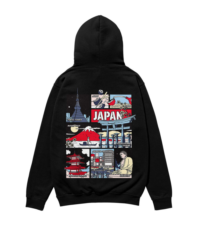 Japan Colorful City Heavyweight Organic Hoodie