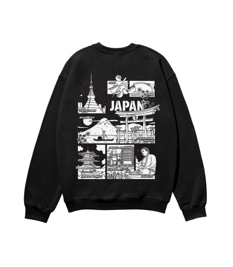 Japan Black & White City Heavyweight Organic Sweatshirt