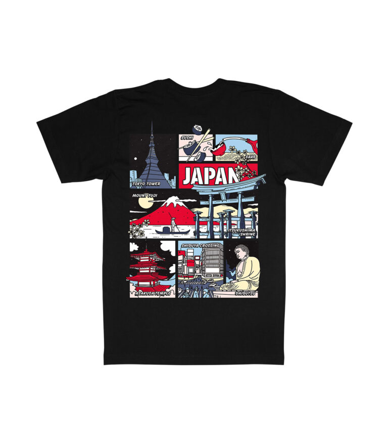 Japan Colorful City Graphic T-Shirt