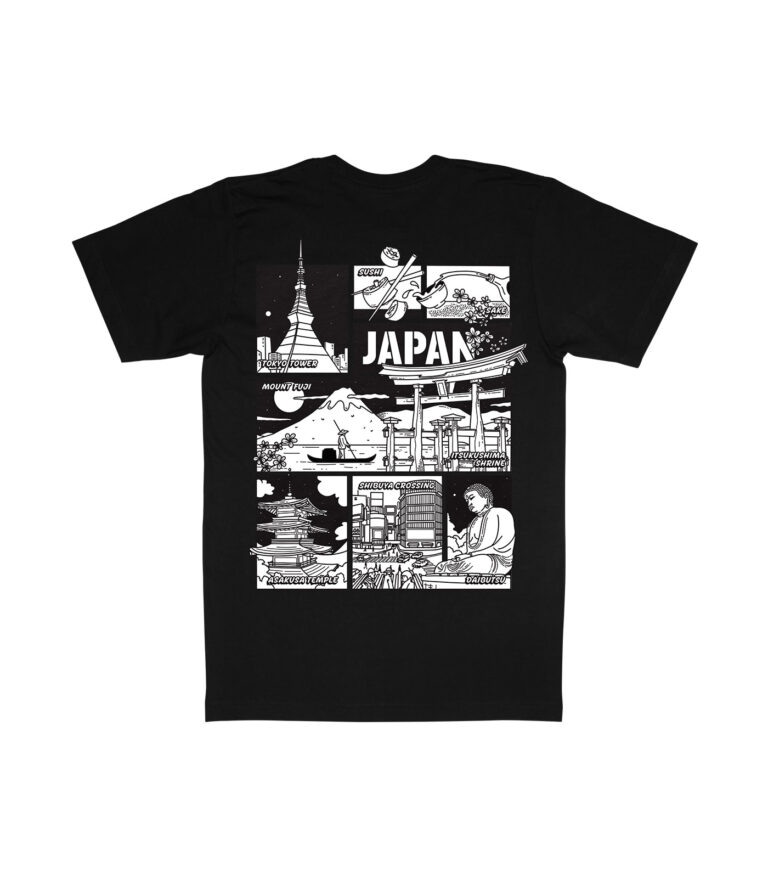 Japan Black & White City Graphic T-Shirt