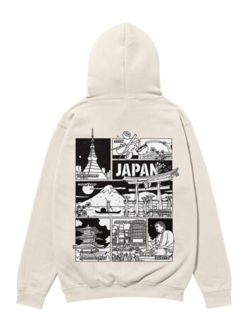 Japan Black & White City Heavyweight Organic Hoodie