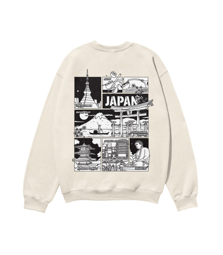 Japan Black & White City Heavyweight Organic Sweatshirt