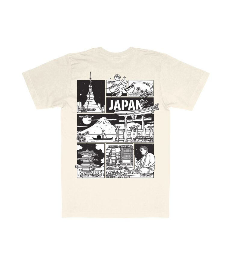Japan Black & White City Graphic T-Shirt