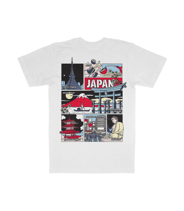 Japan Colorful City Graphic T-Shirt