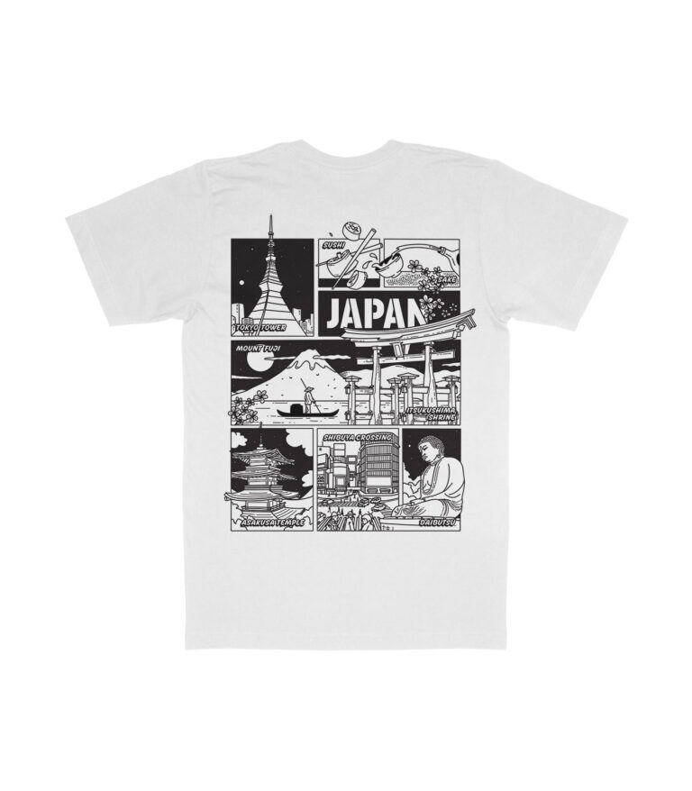 Japan Black & White City Graphic T-Shirt
