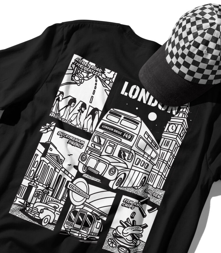 London Black & White City Graphic T-Shirt
