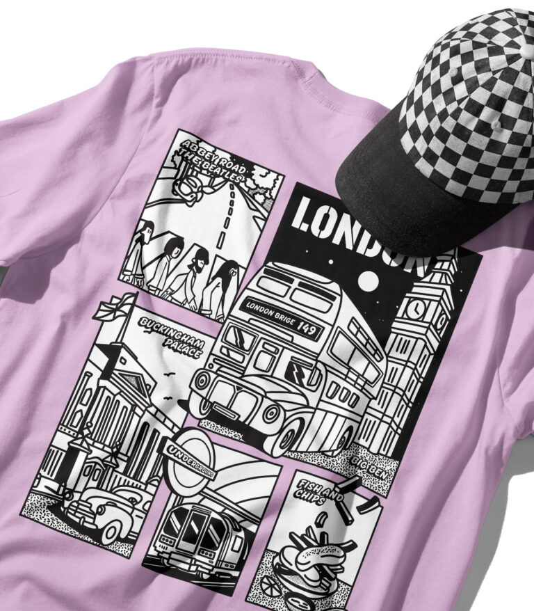 London Black & White City Graphic T-Shirt