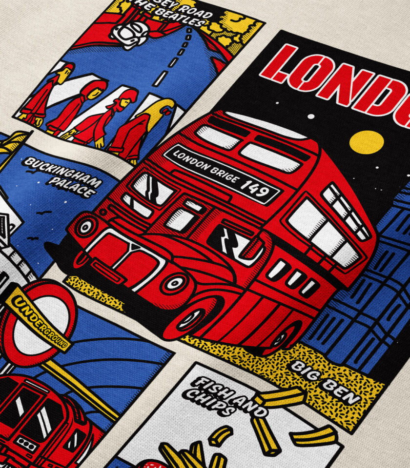 London Colorful City Heavyweight Organic Sweatshirt - Image 3