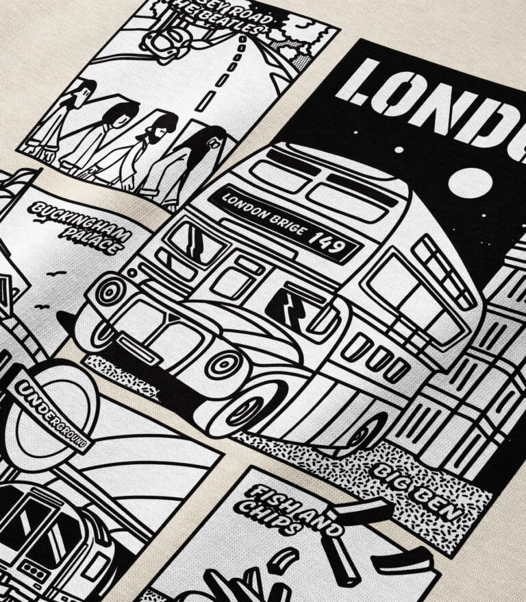 London Black & White City Heavyweight Organic Sweatshirt