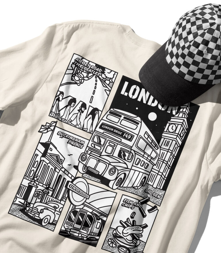 London Black & White City Graphic T-Shirt