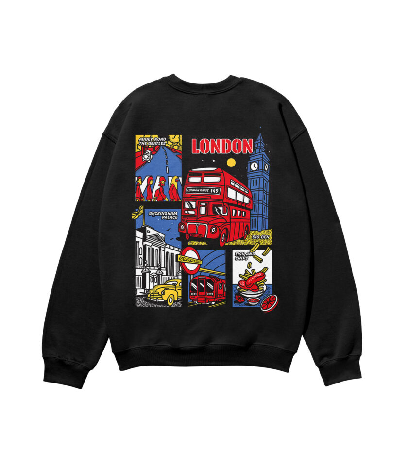 London Colorful City Heavyweight Organic Sweatshirt - Image 4