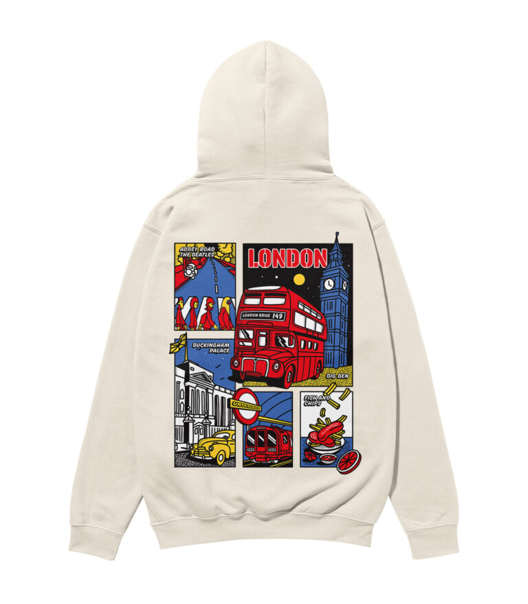 London Colorful City Heavyweight Organic Hoodie