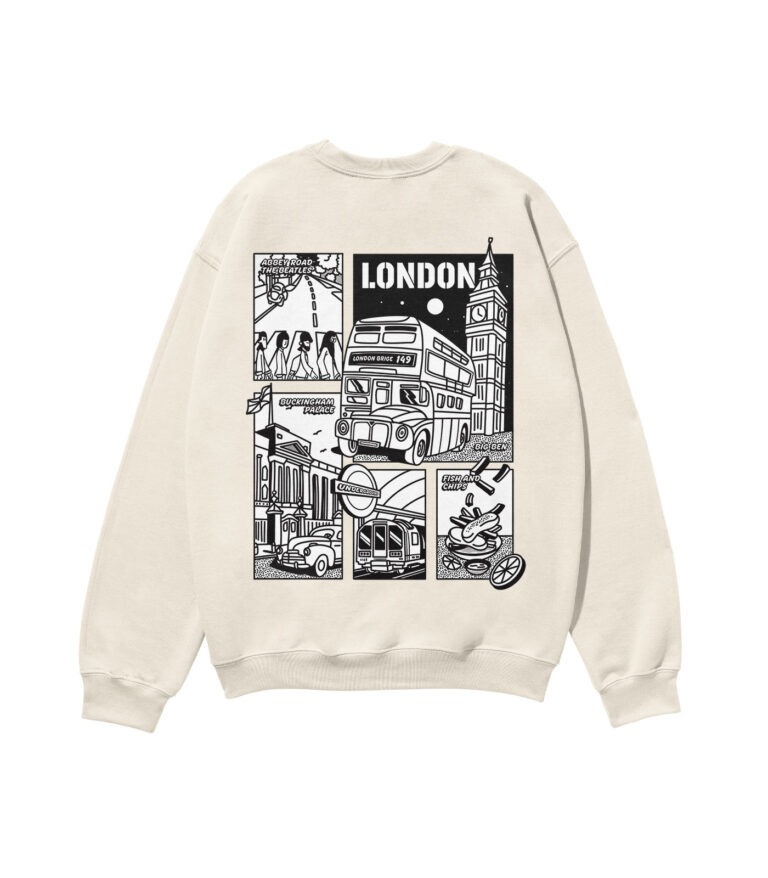London Black & White City Heavyweight Organic Sweatshirt