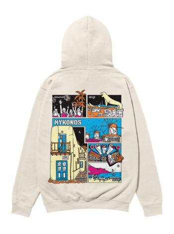 Mykonos Colorful City Heavyweight Organic Hoodie
