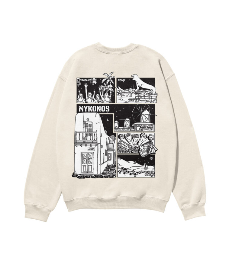 Mykonos Black & White City Heavyweight Organic Sweatshirt