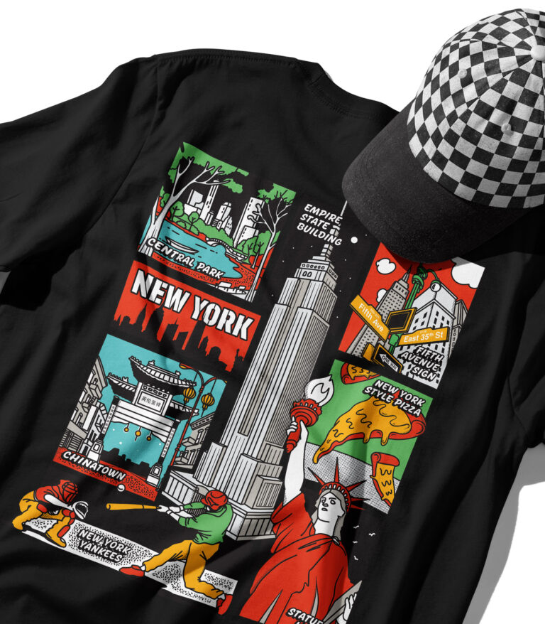 New York Colorful City Graphic T-Shirt