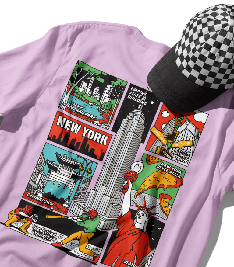 New York Colorful City Graphic T-Shirt