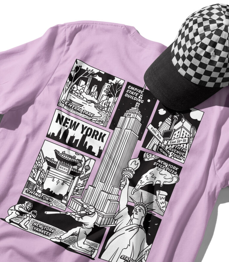 New York Black & White City Graphic T-Shirt