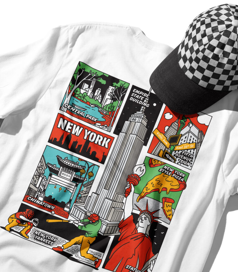 New York Colorful City Graphic T-Shirt