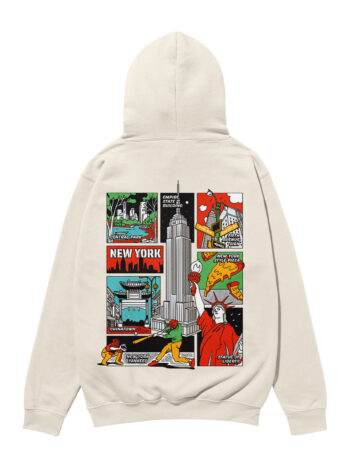 New York Colorful City Heavyweight Organic Hoodie