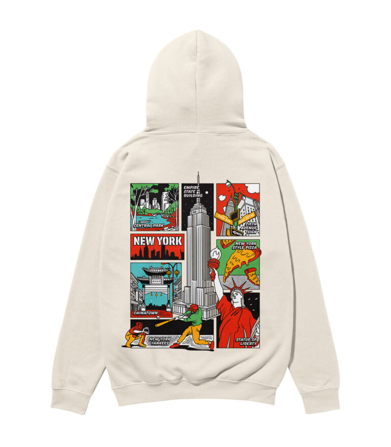 New York Colorful City Heavyweight Organic Hoodie