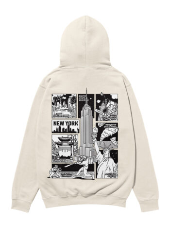 New York Black & White City Heavyweight Organic Hoodie