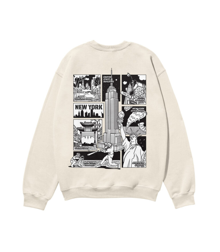 New York Black & White City Heavyweight Organic Sweatshirt