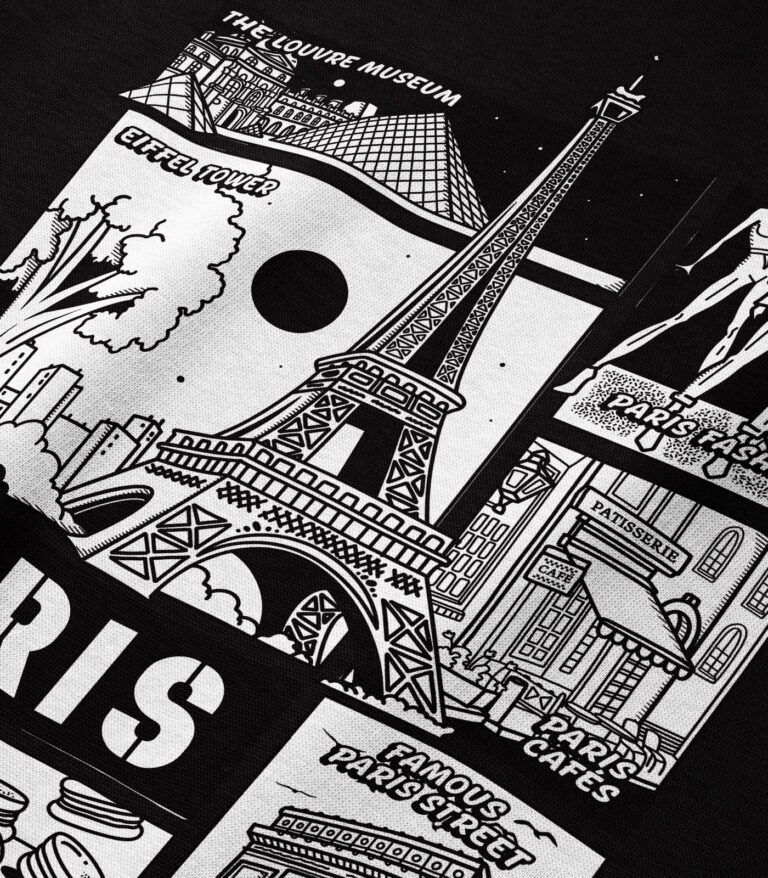 Paris Black & White City Heavyweight Organic Sweatshirt