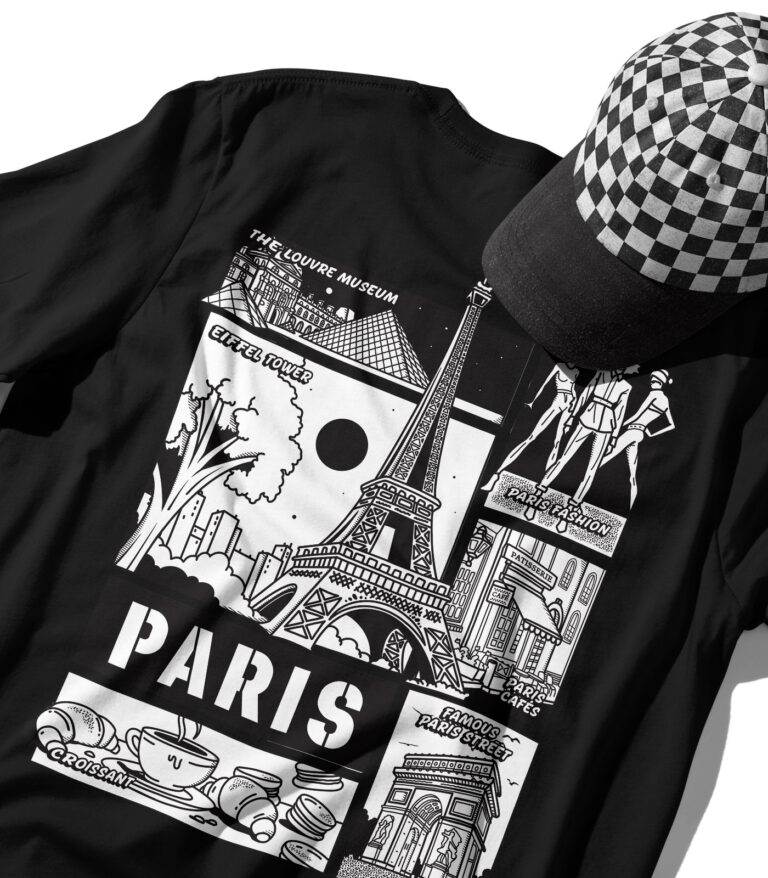 Paris Black & White City Graphic T-Shirt