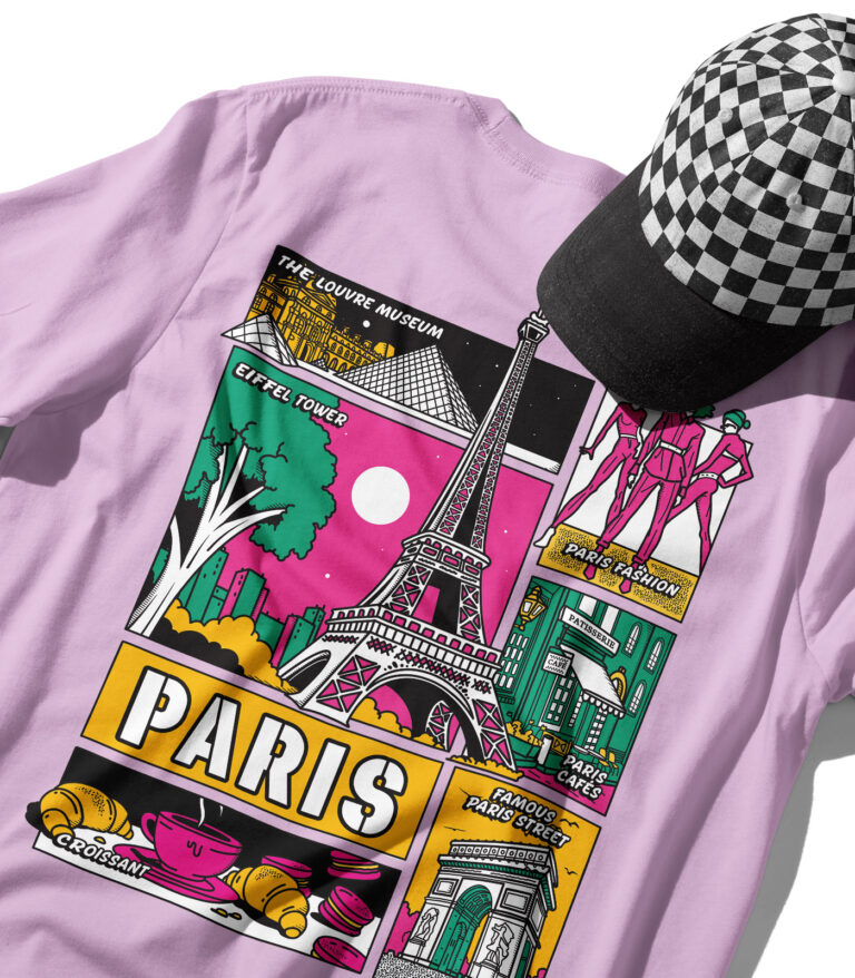 Paris Colorful City Graphic T-Shirt