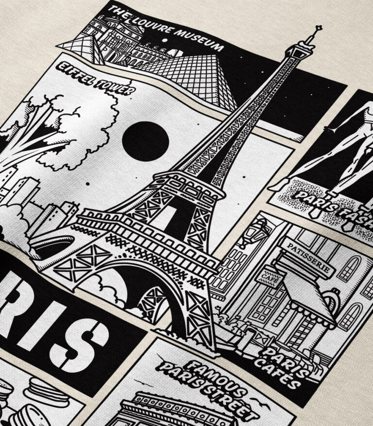 Paris Black & White City Heavyweight Organic Sweatshirt