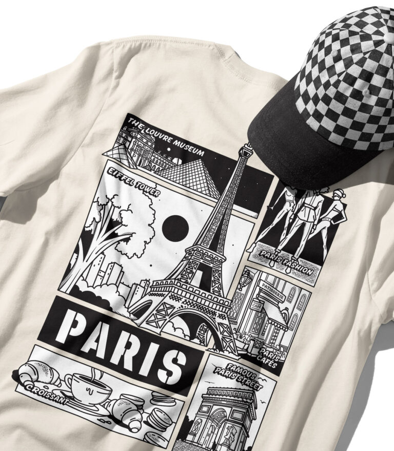Paris Black & White City Graphic T-Shirt