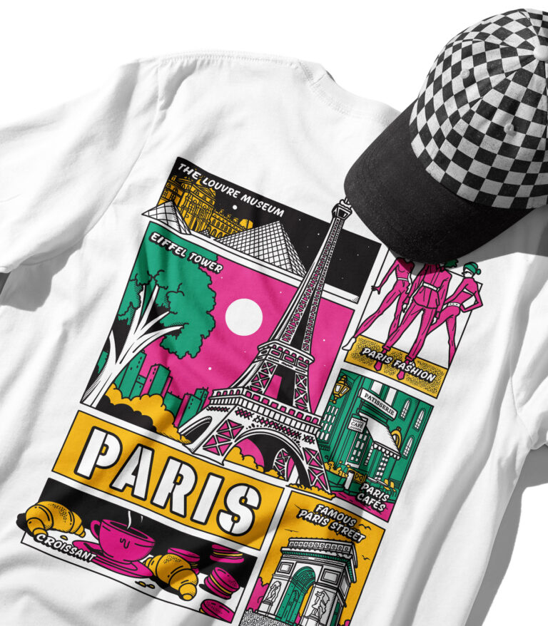 Paris Colorful City Graphic T-Shirt