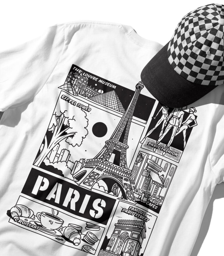 Paris Black & White City Graphic T-Shirt