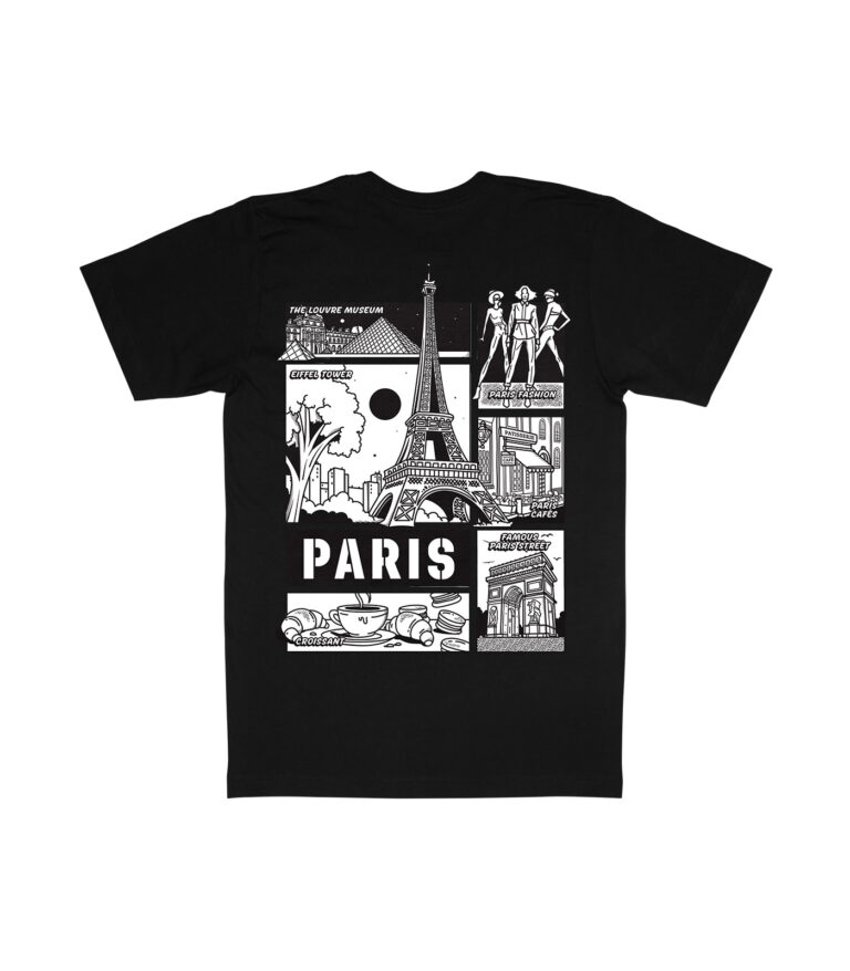 Paris Black & White City Graphic T-Shirt
