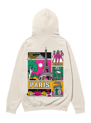 Paris Colorful City Heavyweight Organic Hoodie