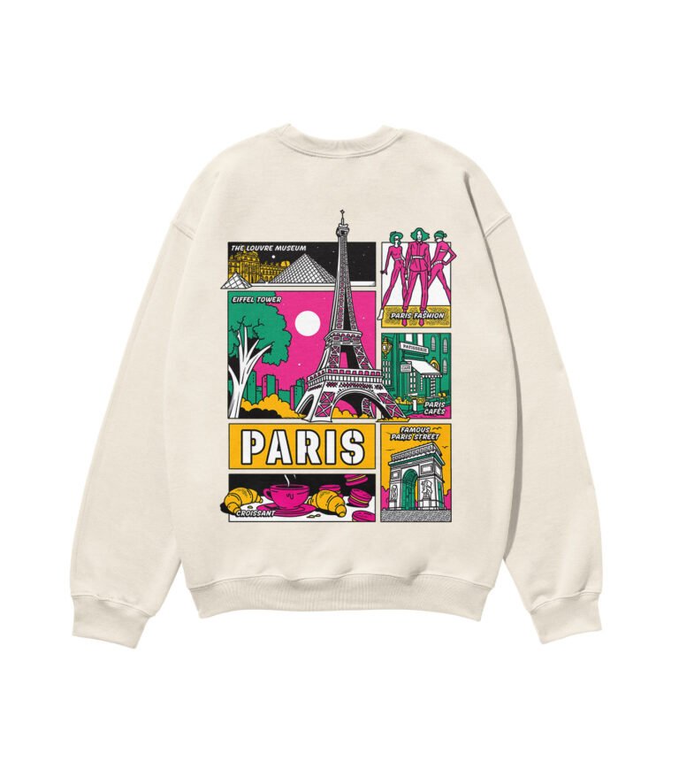 Paris Colorful City Heavyweight Organic Sweatshirt