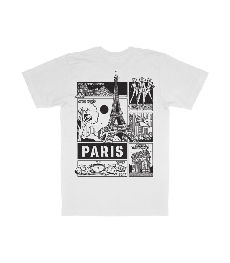 Paris Black & White City Graphic T-Shirt