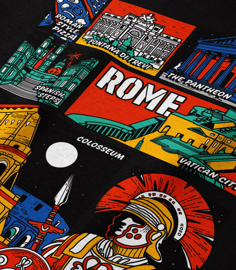 Rome Colorful City Heavyweight Organic Sweatshirt