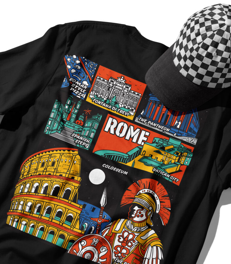 Rome Colorful City Graphic T-Shirt