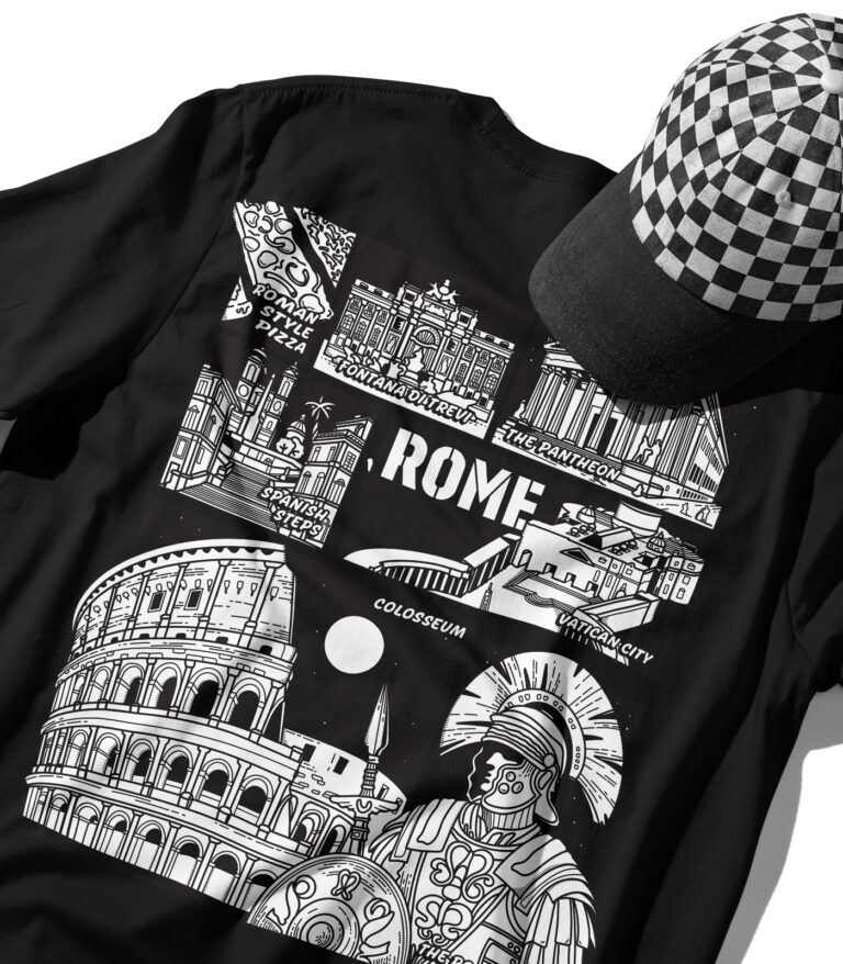Rome Black & White City Graphic T-Shirt
