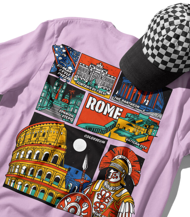 Rome Colorful City Graphic T-Shirt