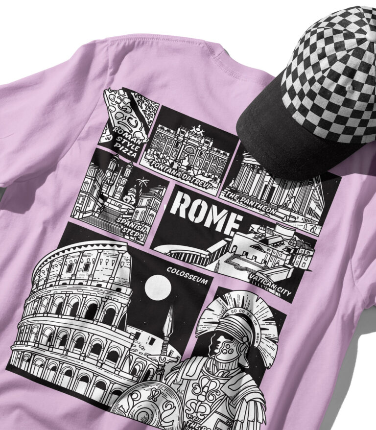 Rome Black & White City Graphic T-Shirt