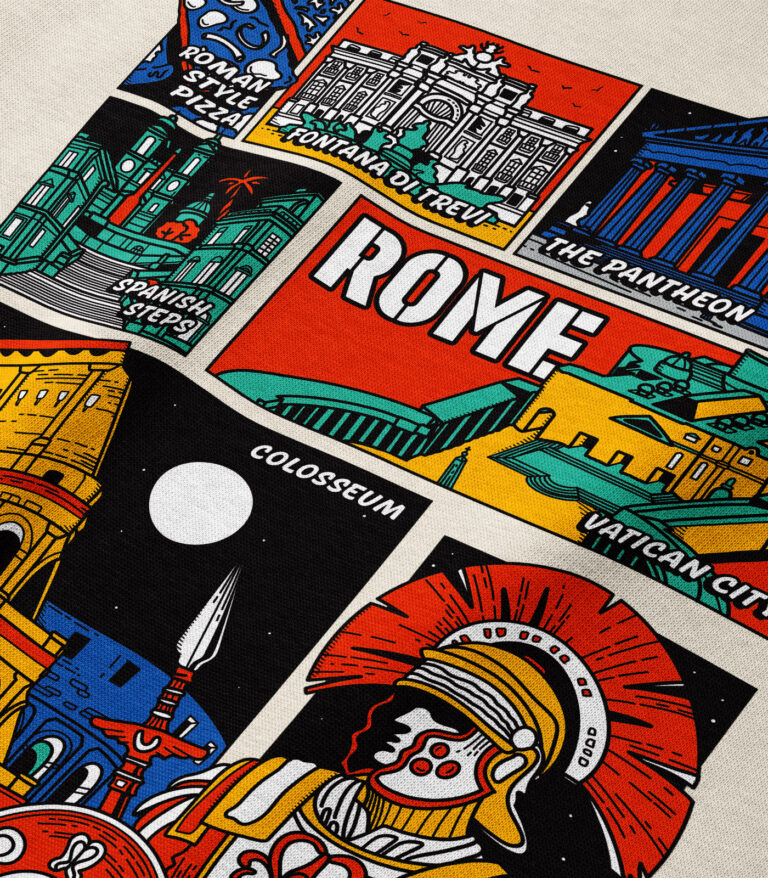 Rome Colorful City Heavyweight Organic Hoodie