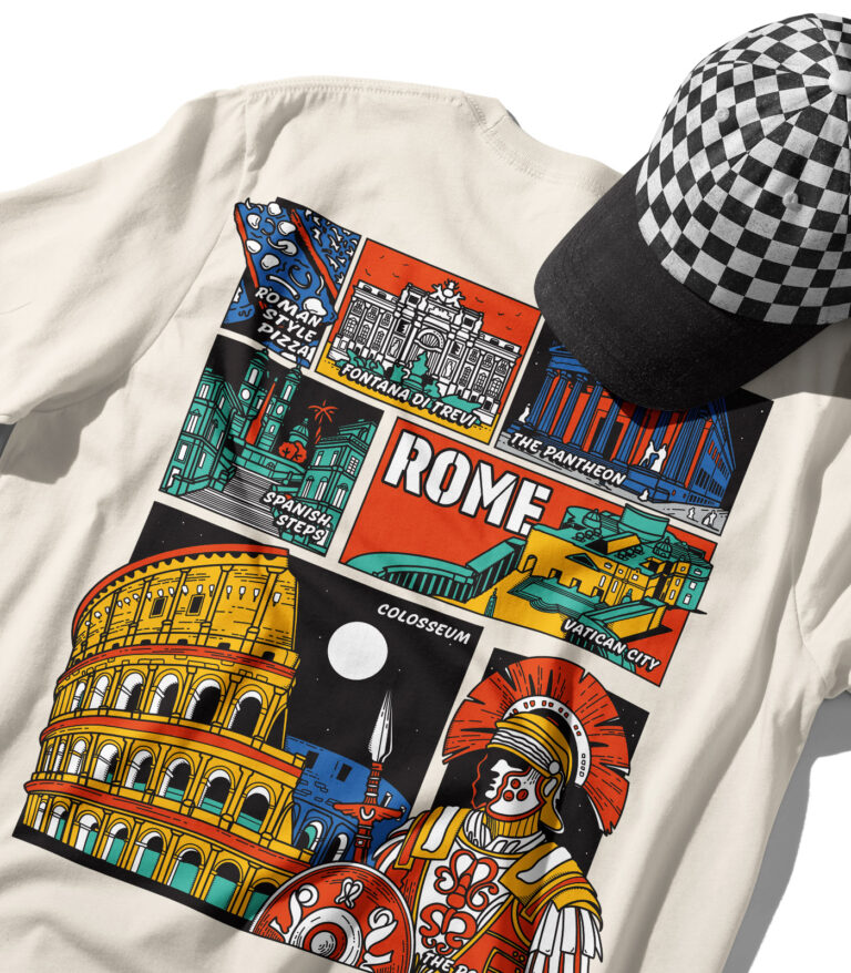 Rome Colorful City Graphic T-Shirt