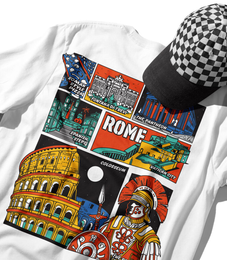 Rome Colorful City Graphic T-Shirt