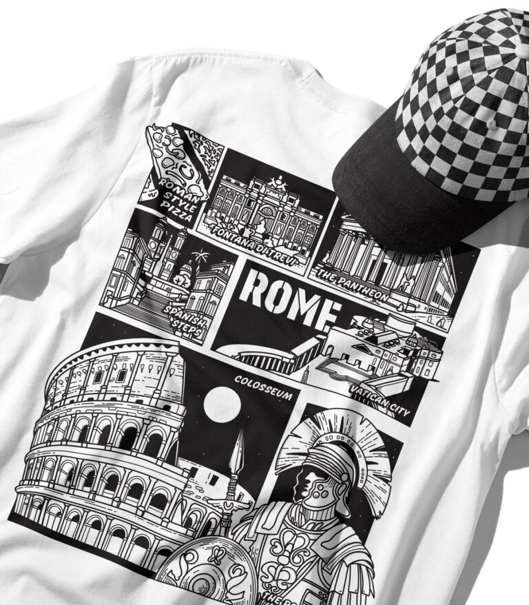 Rome Black & White City Graphic T-Shirt